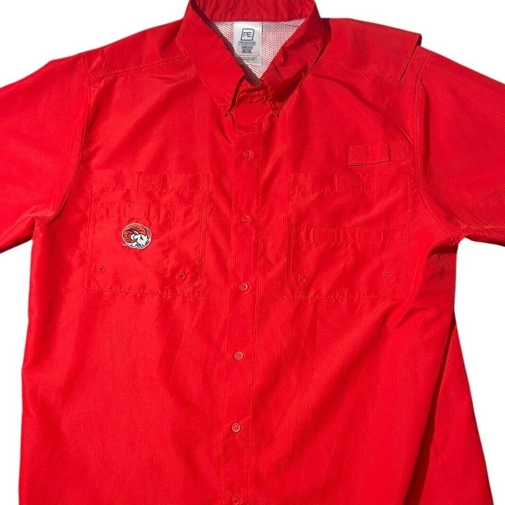 Pro Edge Fishing‎ Shirt Mens XL Red Winston-Salem State Vented Short Sleeve